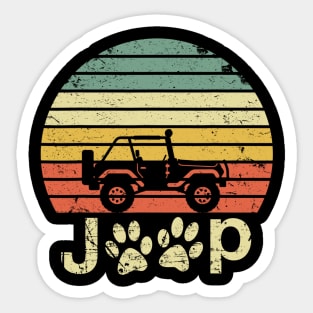 Vintage Jeep Dog Paws Jeep Offroad Men/Women/Kid Jeep Lover Sticker